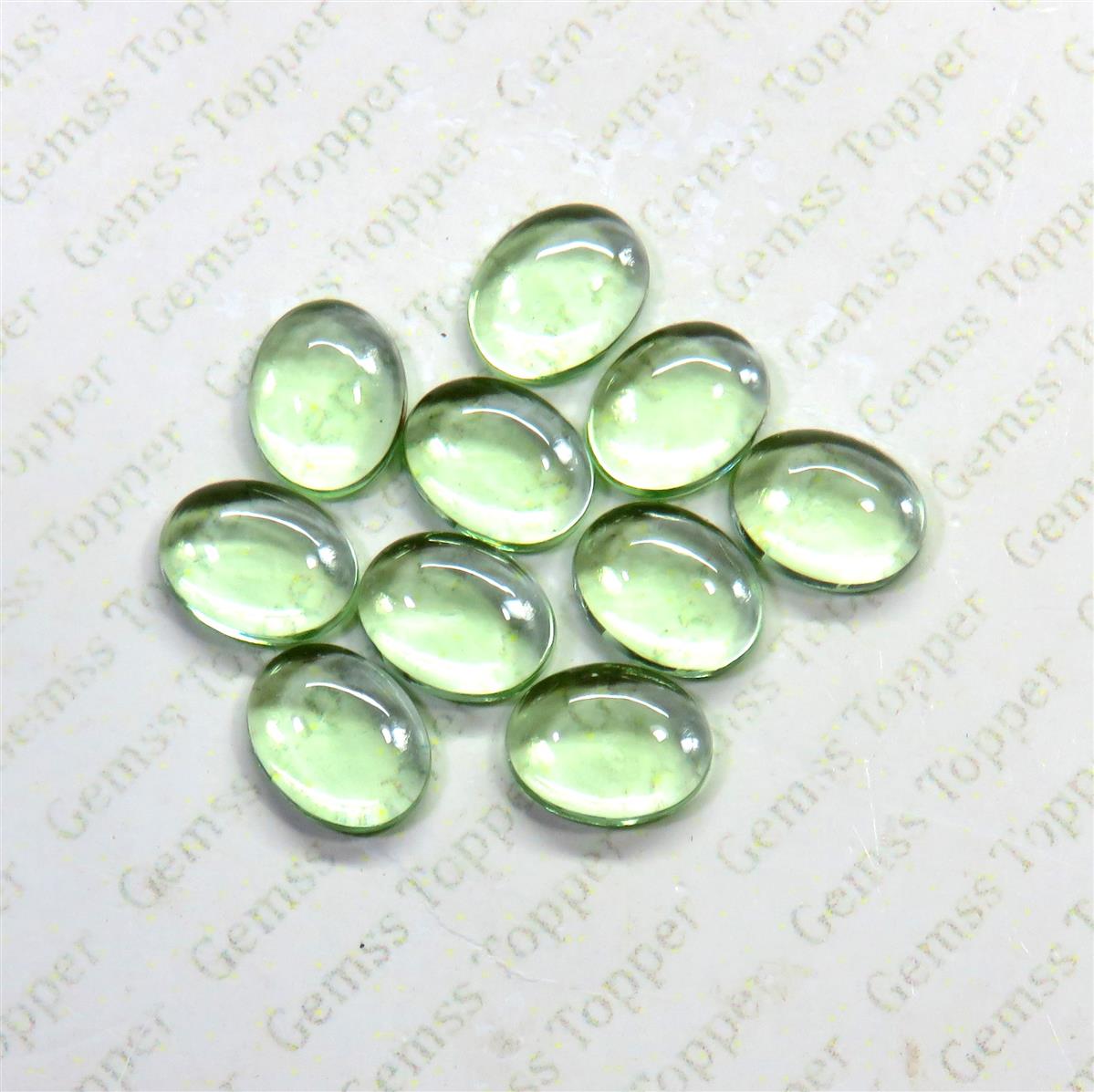 Green Amethyst 8x10 mm Oval Cabochon